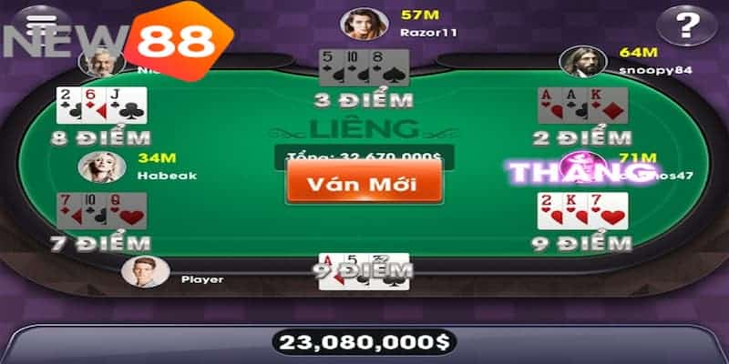 Giới thiệu vài nét tổng quan về game bài liêng ba cây