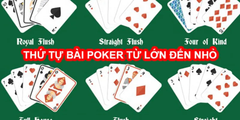 Tìm hiểu các thứ hạng tay bài Poker cơ bản